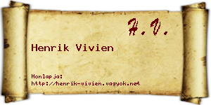 Henrik Vivien névjegykártya